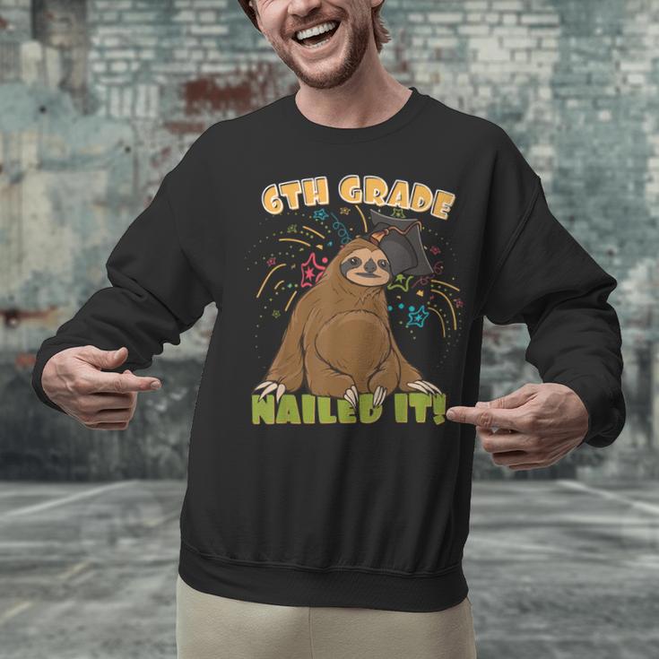 6th Grade Graduation Sloth Nailed It Class Of 2025 Unisex Sweatshirt