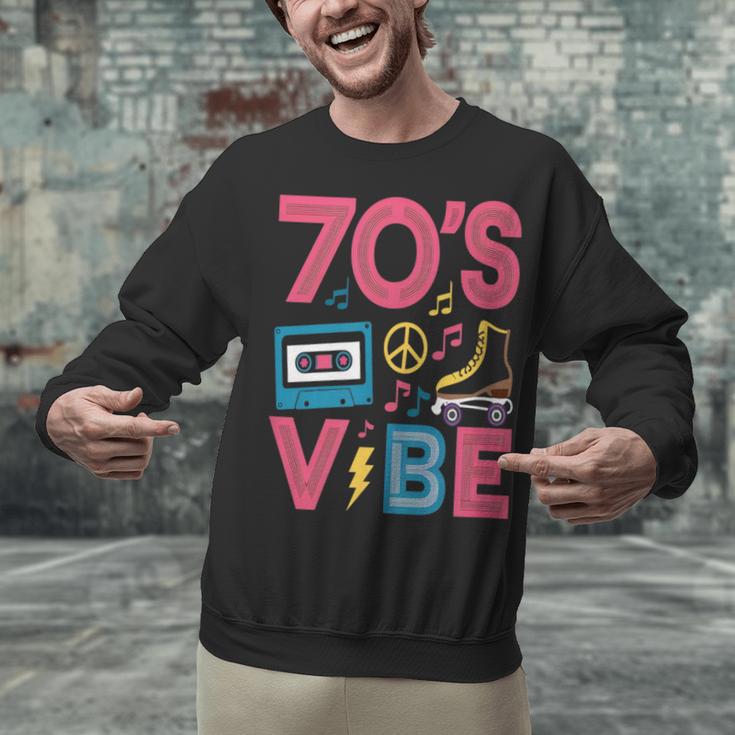 70s Retro Style Roller Skate Cassette Music Nostalgia Unisex Sweatshirt