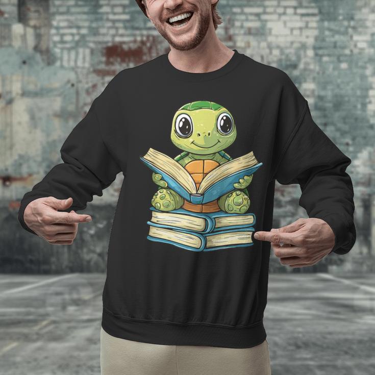 Adorable Turtle Reading Books Unisex Sweatshirt