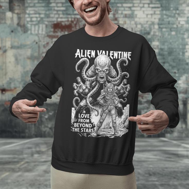 Alien Valentine Science Fiction Vintage Comic Book Unisex Sweatshirt Alien Valentine Science Fiction Vintage Comic Book Unisex Sweatshirt