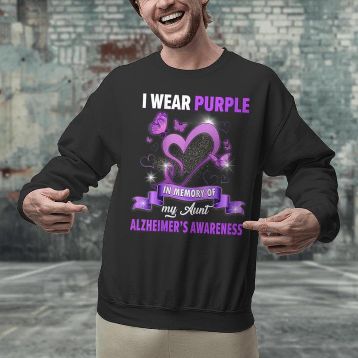 Alzheimer's Awareness I Wear Purple In Memory Of My Aunt Unisex Sweatshirt Alzheimer's Awareness I Wear Purple In Memory Of My Aunt Unisex Sweatshirt