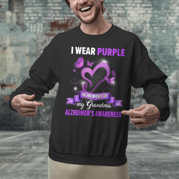 Alzheimer's Awareness I Wear Purple In Memory Of My Grandma Unisex Sweatshirt