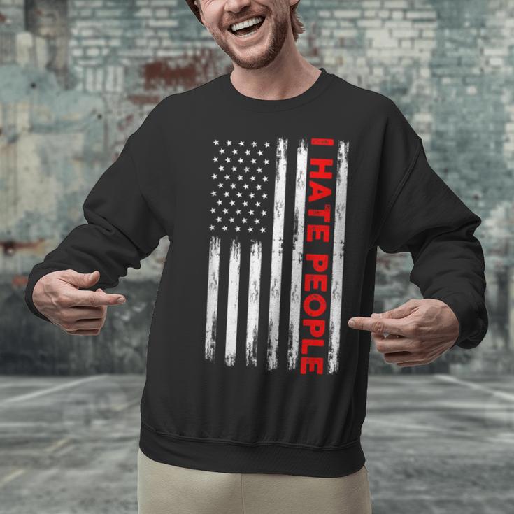 American Flag Loner Geeks Antisocial For Introvert Pride Unisex Sweatshirt