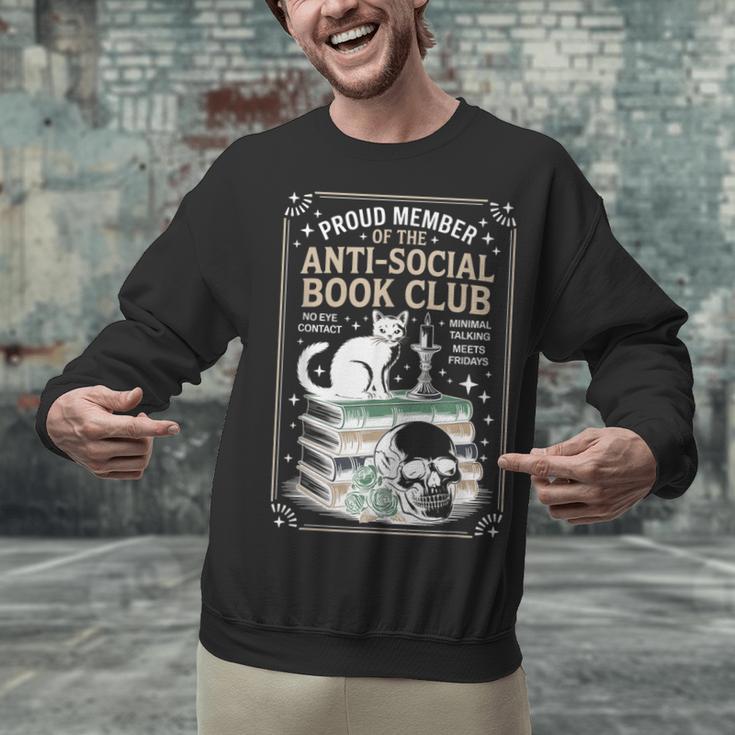 Anti-Social Book-Club Cat Graphic Unisex Sweatshirt Anti-Social Book-Club Cat Graphic Unisex Sweatshirt