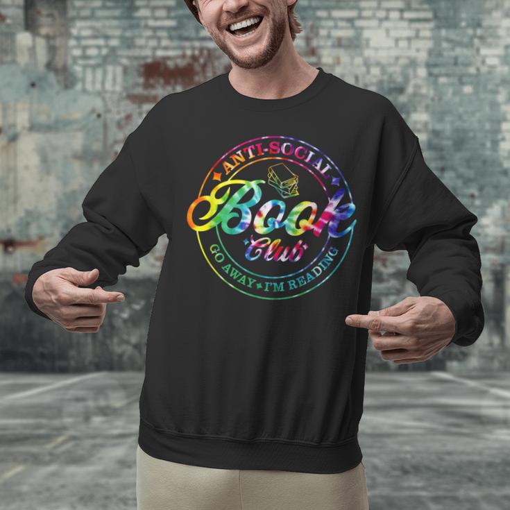 Anti Social Book Club Go Away I'm Reading Book Tie Dye Unisex Sweatshirt