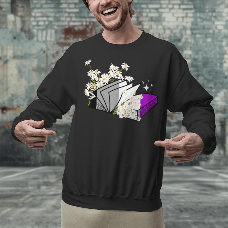 Asexual Book Lover LGBT Reading Pride Ace Flag Daisy Unisex Sweatshirt Asexual Book Lover LGBT Reading Pride Ace Flag Daisy Unisex Sweatshirt