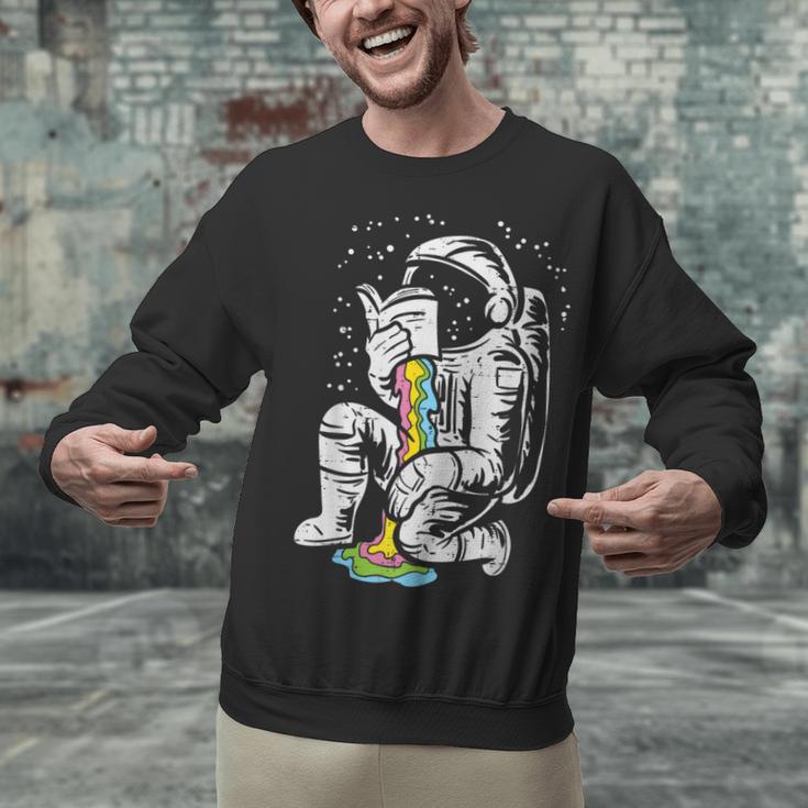Astronaut Reading Book Space Galaxy Bookworm Men Women Kids Unisex Sweatshirt
