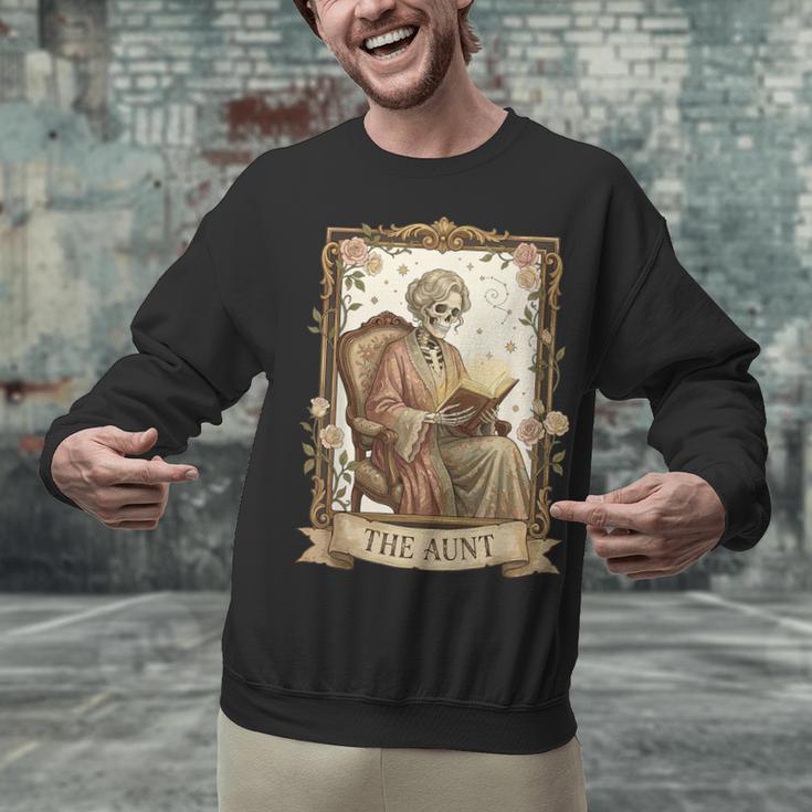 The Aunt Tarot Card Women Skeleton Aunty Book Lover Unisex Sweatshirt