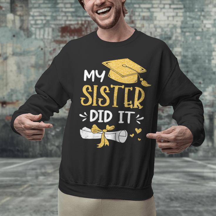Back To School My Sister Did It Graduation Proud Sister Graduated Female X-Small Unisex Sweatshirt