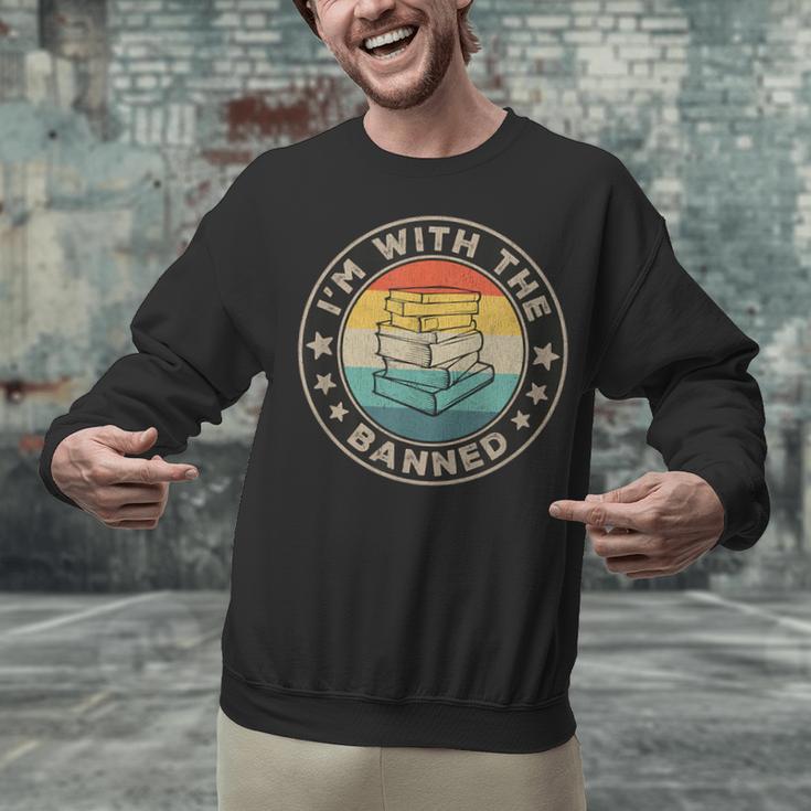 Im With The Banned Book Readers Retro Librarians Teachers Unisex Sweatshirt