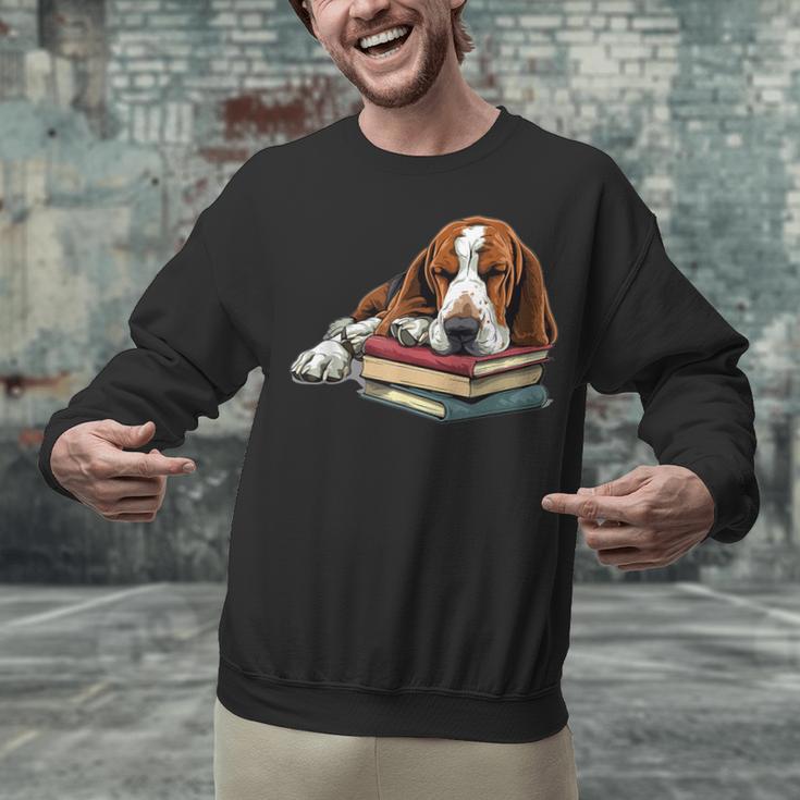 Basset Hound Books Dog Breed Graphic Unisex Sweatshirt