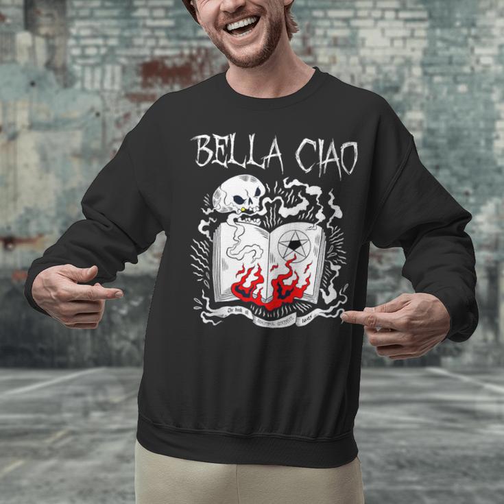 Bella Ciao Goodbye Beautiful Skull Book Of Dark Magic Occult Unisex Sweatshirt