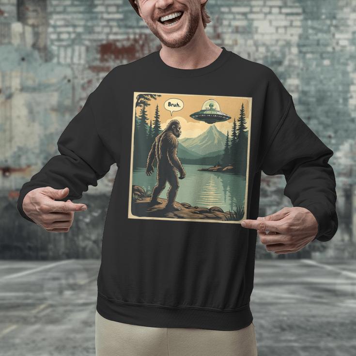 Bigfoot Sasquatch Alien Spaceship UFO Introvert Bruh Unisex Sweatshirt Bigfoot Sasquatch Alien Spaceship UFO Introvert Bruh Unisex Sweatshirt