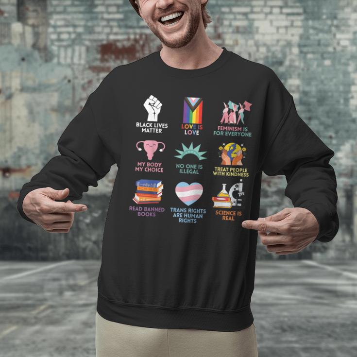 BLM Human Rights Feminism Trans Science Books LGBTQ Quote Unisex Sweatshirt