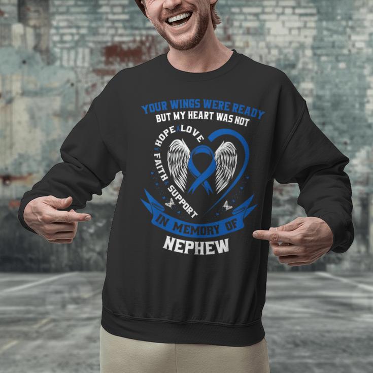 Blue Colon Cancer Awareness In Memory Of Nephew Colorectal Unisex Sweatshirt Blue Colon Cancer Awareness In Memory Of Nephew Colorectal Unisex Sweatshirt