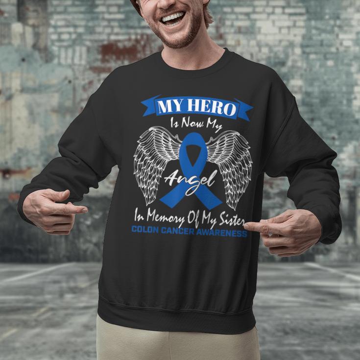 Blue Ribbon In Memory Of My Sister Colon Cancer Awareness Unisex Sweatshirt Blue Ribbon In Memory Of My Sister Colon Cancer Awareness Unisex Sweatshirt
