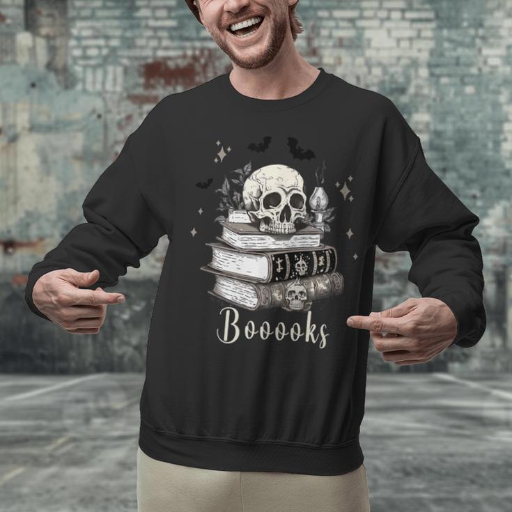 Boo Skeleton Skull Books Halloween Women School Teacher Kid Unisex Sweatshirt Boo Skeleton Skull Books Halloween Women School Teacher Kid Unisex Sweatshirt