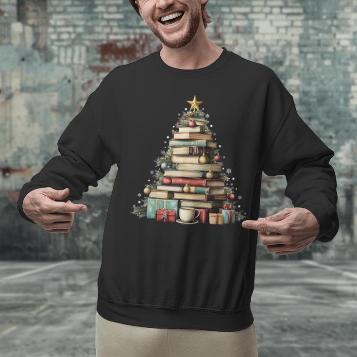 Book Christmas Tree Books Lovers Xmas Teacher Men Women Kids Unisex Sweatshirt