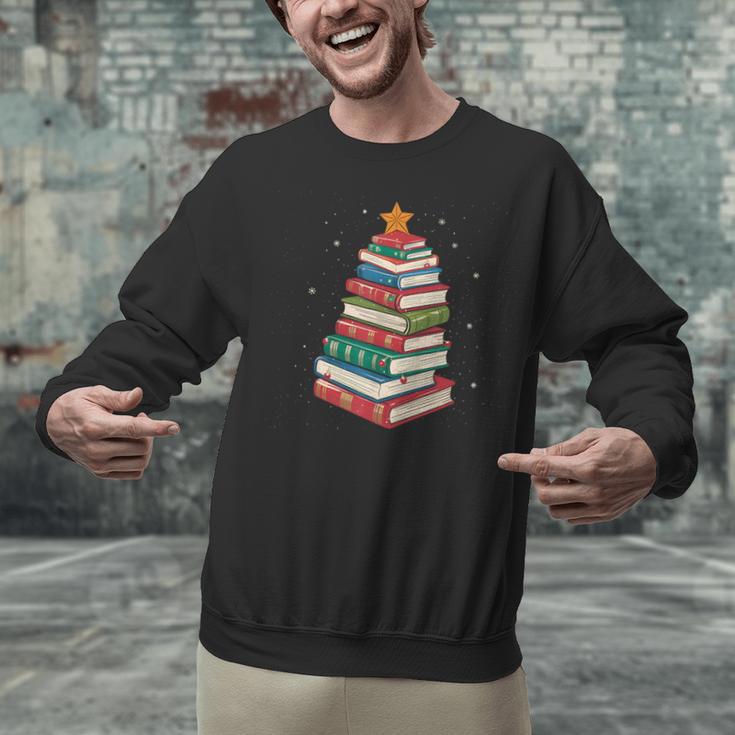 Book Christmas Tree Book Lover Teacher Librarian Men Women Unisex Sweatshirt
