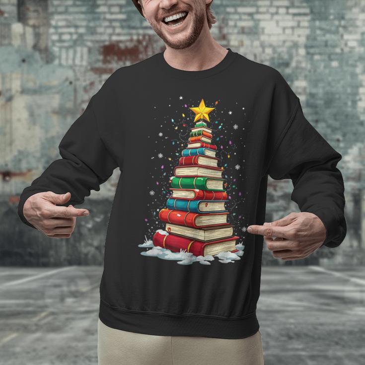 Book Christmas Tree Book Lover Teacher Librarian Unisex Sweatshirt
