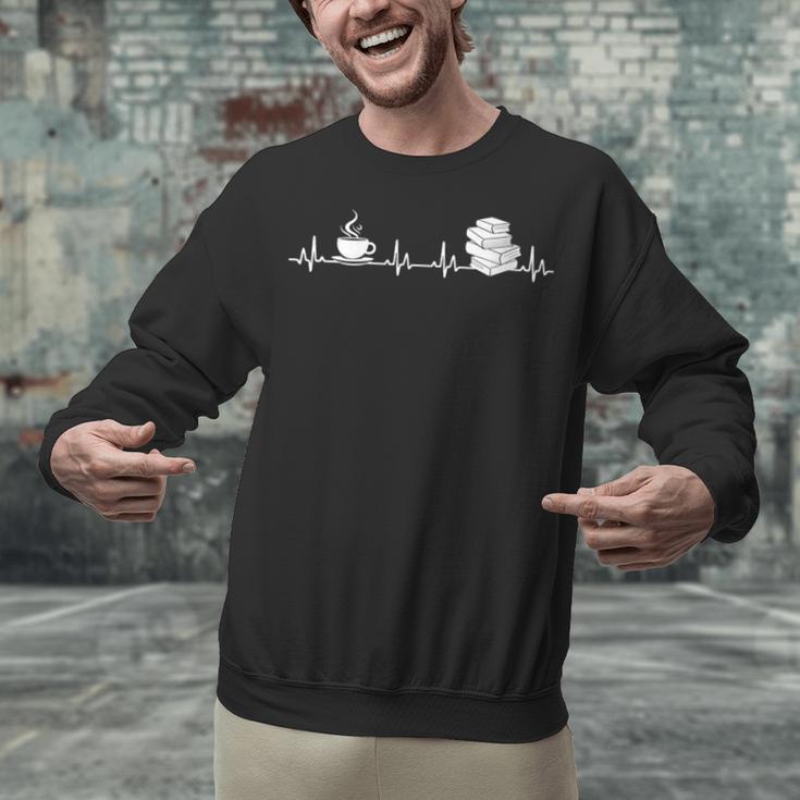 Book And Coffee Heartbeat Books Lovers Unisex Sweatshirt
