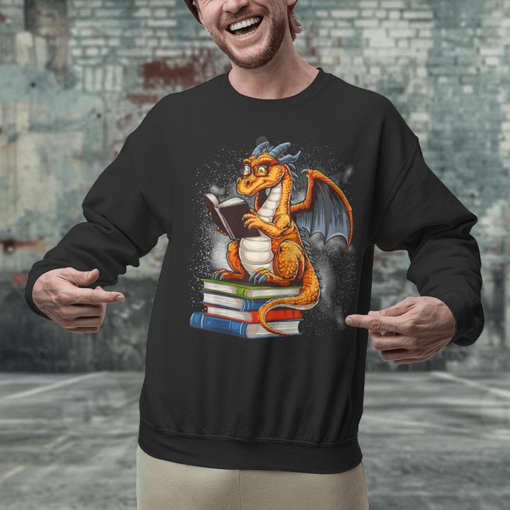 Book Dragon Reading Book Lover Unisex Sweatshirt