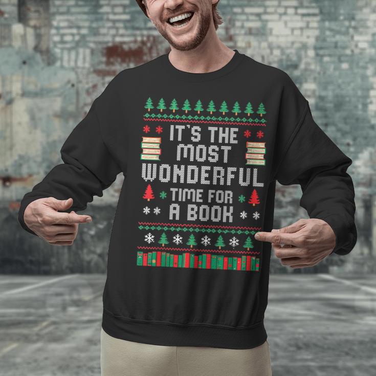 Book Lover Christmas Reader Ugly Sweater Tee Xmas New Year Unisex Sweatshirt