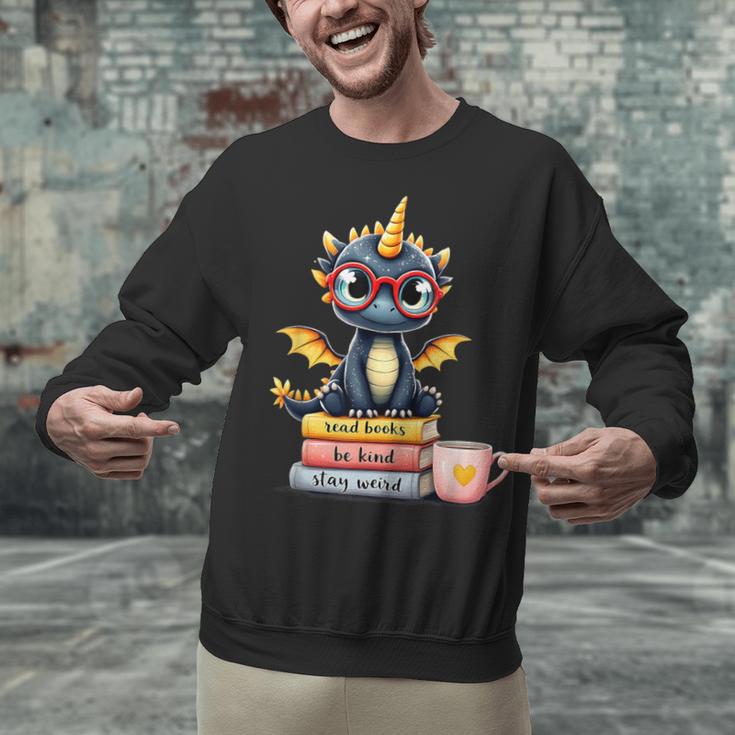 Book Lover Cute Baby Dragon Reading Unisex Sweatshirt