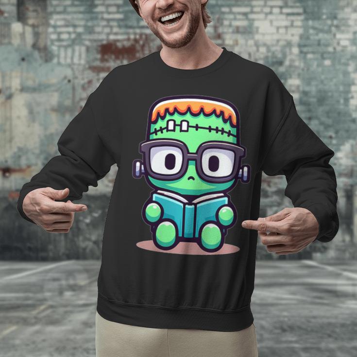Book Lover Frankenstein's Monster With Reading Glasses Unisex Sweatshirt