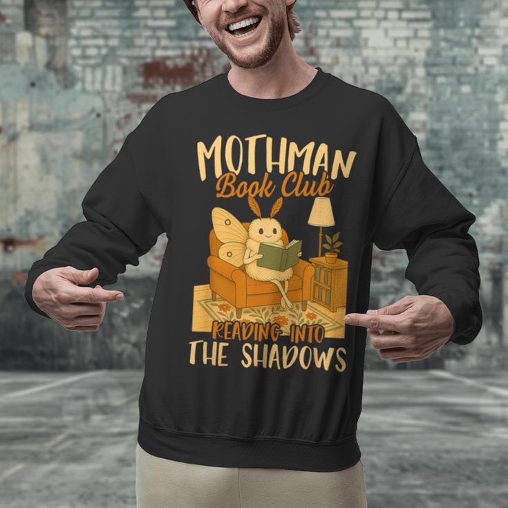 Book Lover Moth Mothman Book Club Reading Into Shadows Unisex Sweatshirt