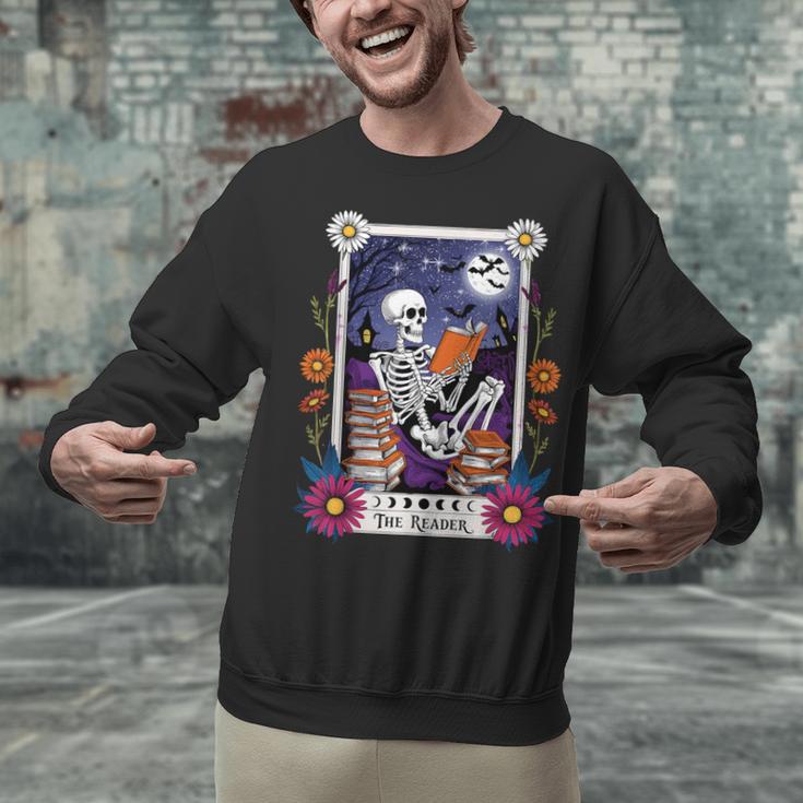Book Lover Tarot Card The Reader Mystic Skeleton Unisex Sweatshirt Book Lover Tarot Card The Reader Mystic Skeleton Unisex Sweatshirt