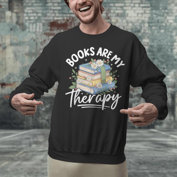 Book Are My Therapy Aesthetic Bookish Reading Unisex Sweatshirt Book Are My Therapy Aesthetic Bookish Reading Unisex Sweatshirt