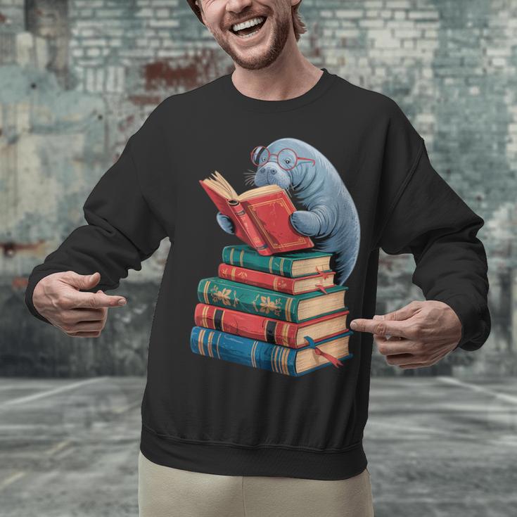 Book Reading Book Reader Manatees Sea Animal Sea Cow Manatee Unisex Sweatshirt