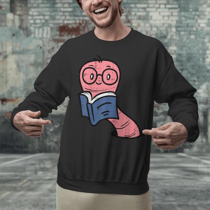 Book Worm Pun Read Reading Librarian America Men Women Kids Unisex Sweatshirt