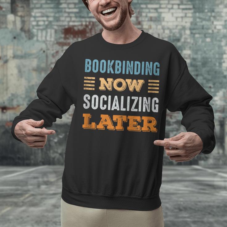 Bookbinding Now Minimal Socializing Introvert Vintage Unisex Sweatshirt Bookbinding Now Minimal Socializing Introvert Vintage Unisex Sweatshirt