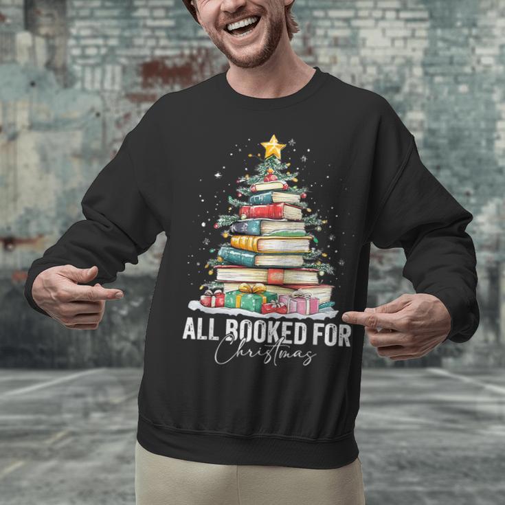 All Booked For Christmas Coquette Books Teacher Xmas Tree Unisex Sweatshirt