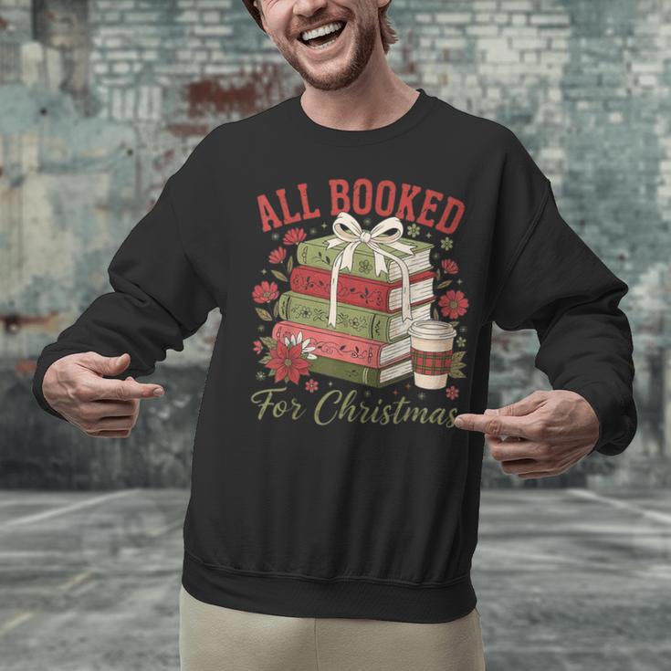 All Booked For Christmas Coquette Xmas Book Club Book Lovers Unisex Sweatshirt