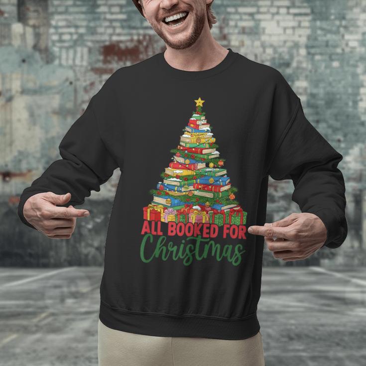 All Booked For Christmas Reading Books Librarian Holiday Unisex Sweatshirt