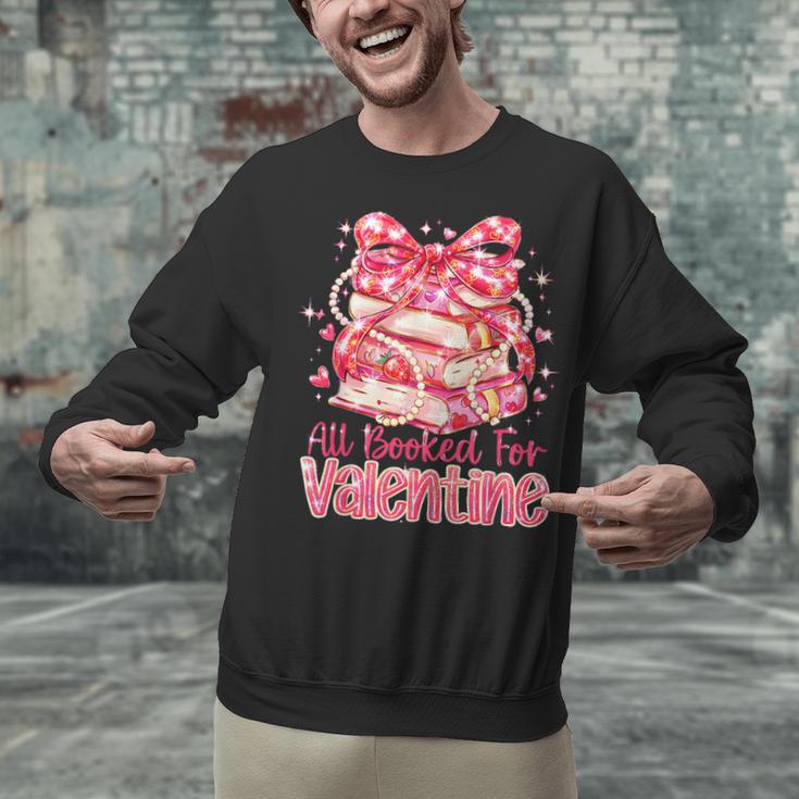 All Booked For Valentine Cute Pink Book Lover Aesthetic Unisex Sweatshirt