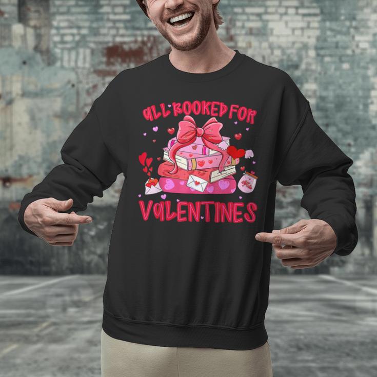 All Booked For Valentines Coquette Bow Book Valentine Day Unisex Sweatshirt
