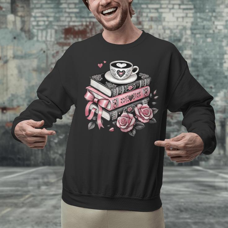 All Booked For Valentine's Coquette Bow Books Teacher Girly Unisex Sweatshirt All Booked For Valentine's Coquette Bow Books Teacher Girly Unisex Sweatshirt