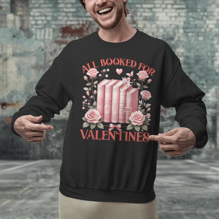 All Booked For Valentines Shirt Romantic Cupid Roses Books Unisex Sweatshirt