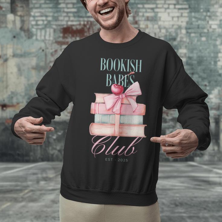 Bookish Babes Club Cute Pink Book Stack With Bow Unisex Sweatshirt