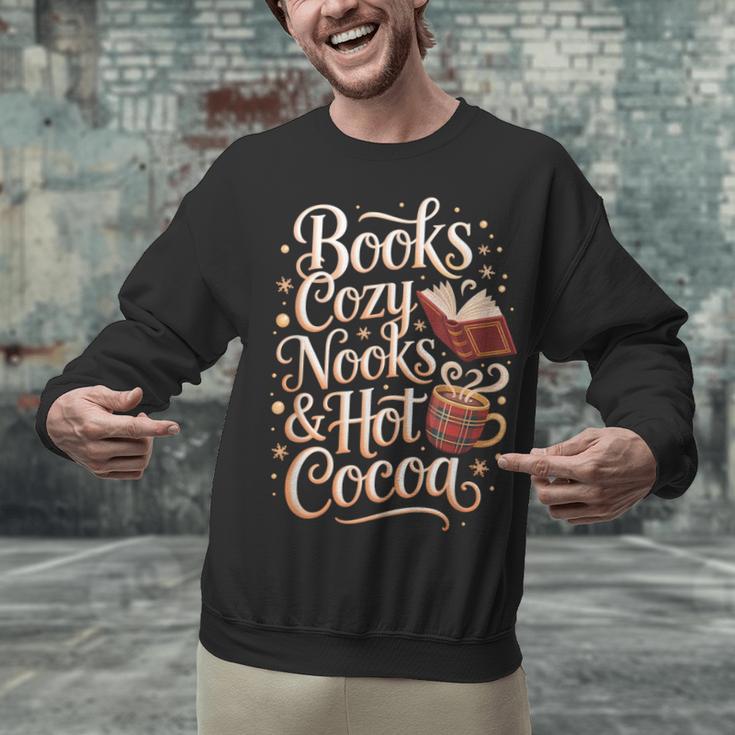 Books Cozy Nooks Hot Cocoa Winter Reading Warmth Comfort Unisex Sweatshirt