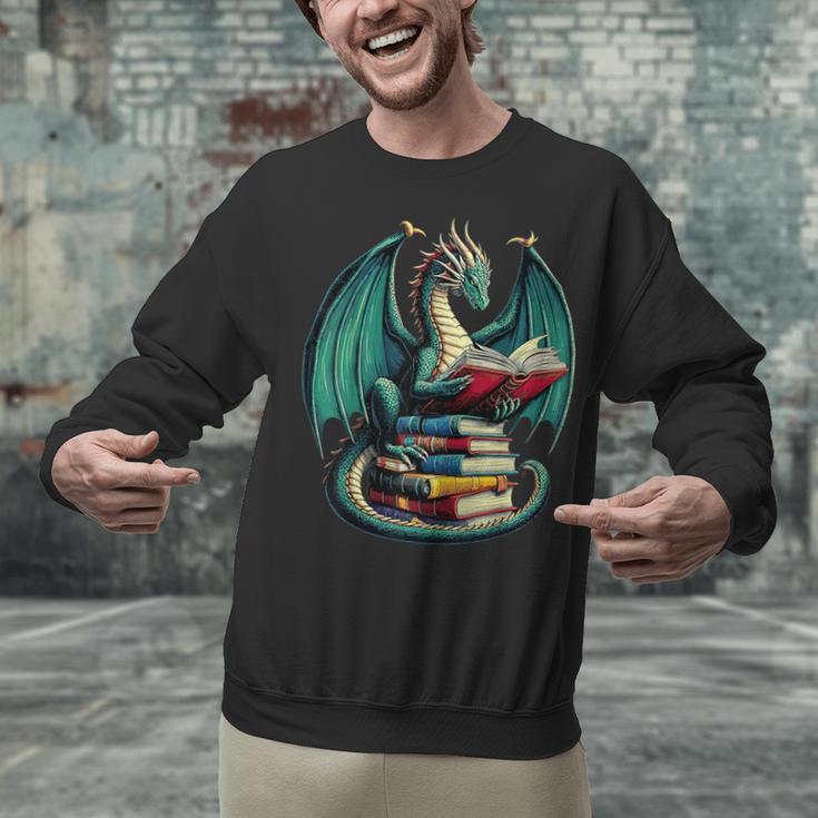 Books Dragon Reading Book Lover Unisex Sweatshirt