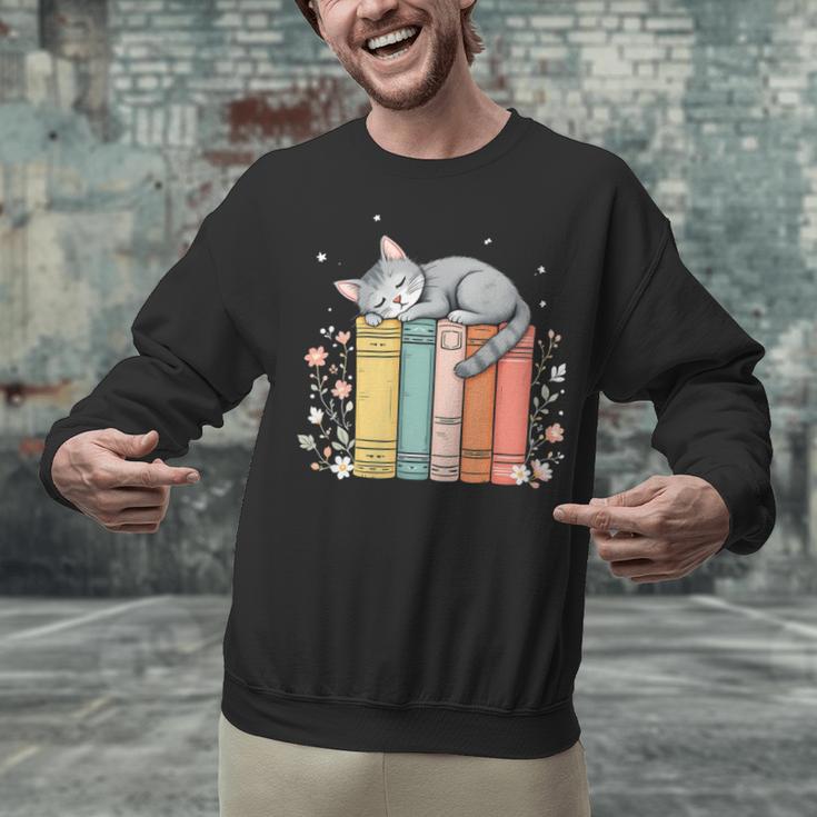 Books Lover Cute Sleepy Cat Relax Reading Vibe Unisex Sweatshirt Books Lover Cute Sleepy Cat Relax Reading Vibe Unisex Sweatshirt