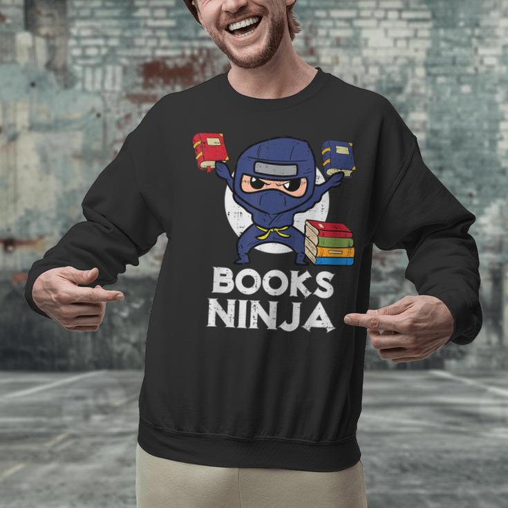 Books Ninja Read Reading Librarian Book Toddler Boys Kids Unisex Sweatshirt