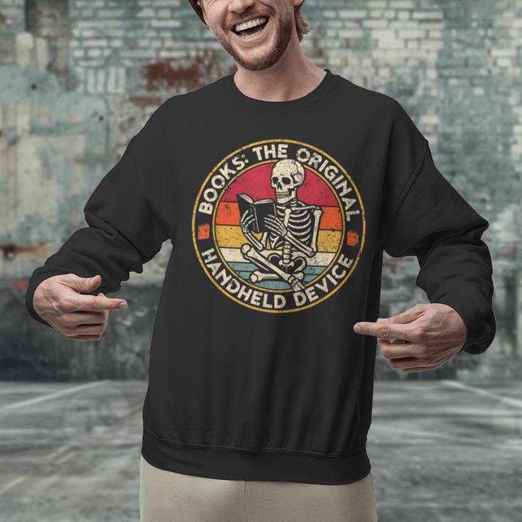 Books The Original Handheld Device Vintage Book Reading Unisex Sweatshirt