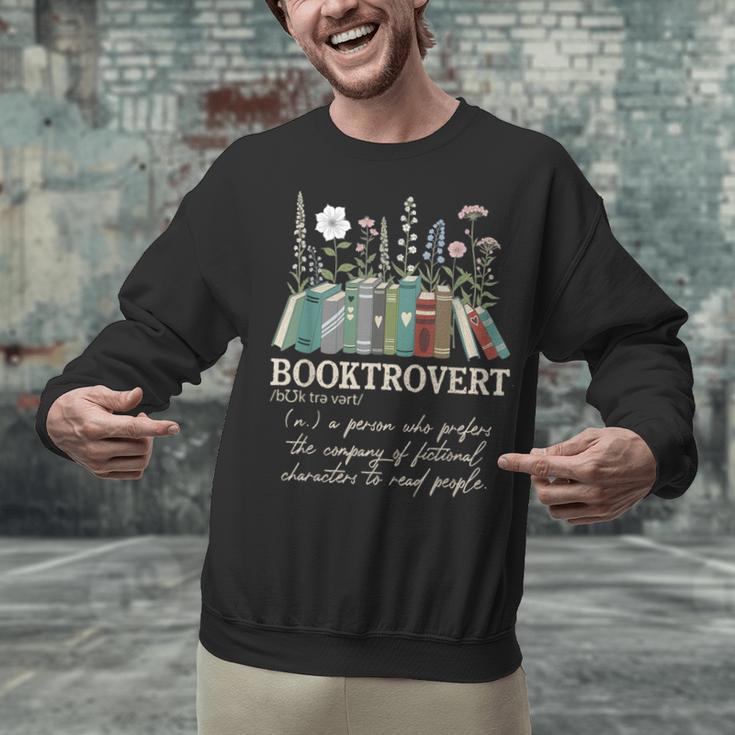 Booktrovert Definition Floral Books Reading Teacher Library Unisex Sweatshirt