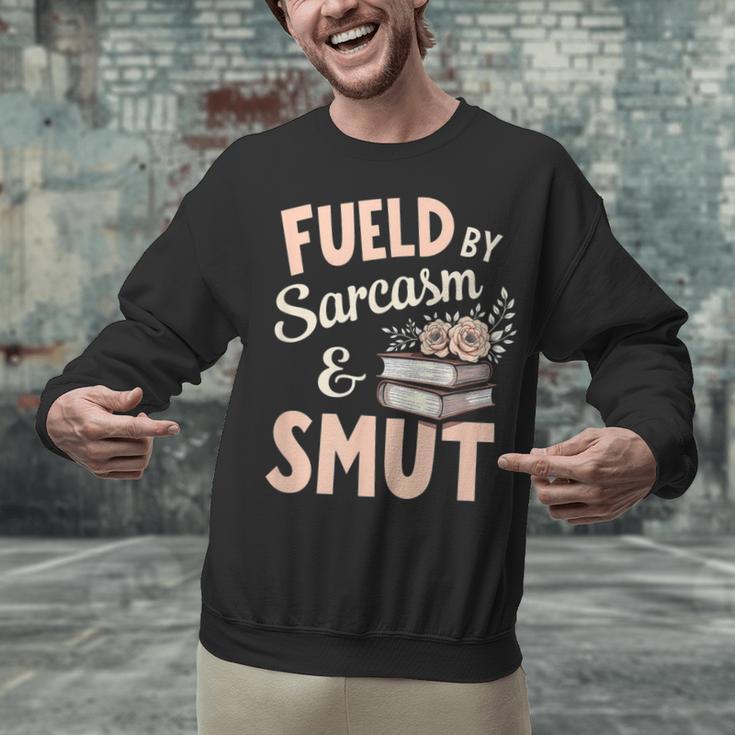 Bookworm Fueled By Sarcasm And Smut Book Reading Unisex Sweatshirt